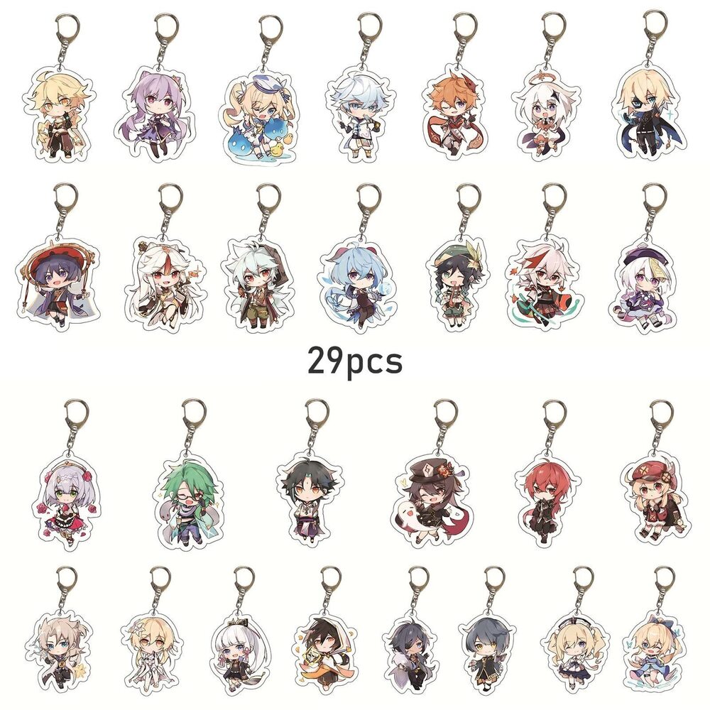 2186 Genshin Impact Keychain Bulk, 29 Pack Acrylic Genshin Impact Figure
